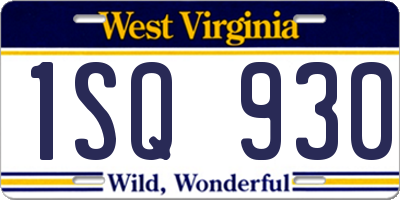 WV license plate 1SQ930