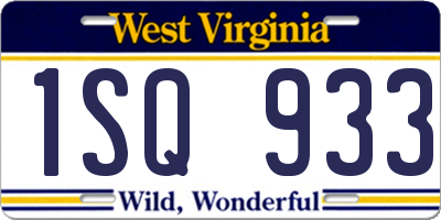 WV license plate 1SQ933
