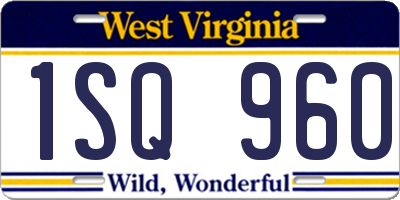 WV license plate 1SQ960
