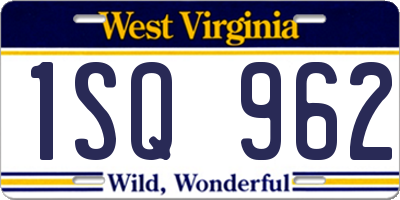 WV license plate 1SQ962