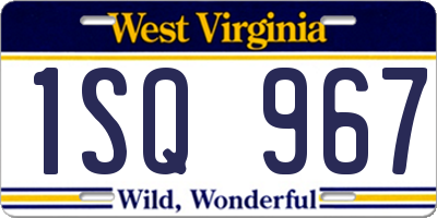 WV license plate 1SQ967