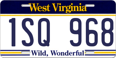 WV license plate 1SQ968