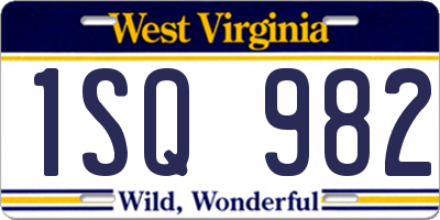 WV license plate 1SQ982