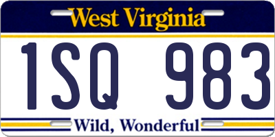 WV license plate 1SQ983