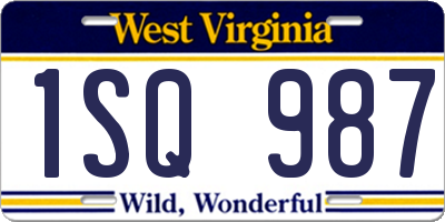 WV license plate 1SQ987