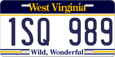 WV license plate 1SQ989