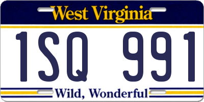 WV license plate 1SQ991