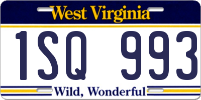 WV license plate 1SQ993