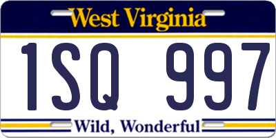 WV license plate 1SQ997