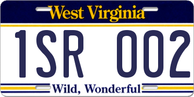 WV license plate 1SR002