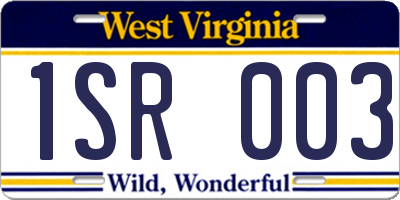 WV license plate 1SR003