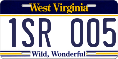 WV license plate 1SR005
