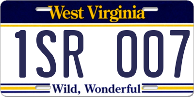 WV license plate 1SR007