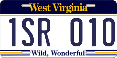WV license plate 1SR010