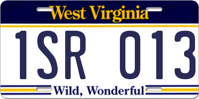 WV license plate 1SR013