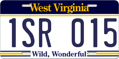 WV license plate 1SR015