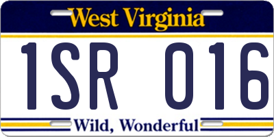 WV license plate 1SR016