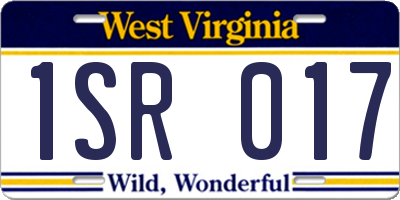 WV license plate 1SR017