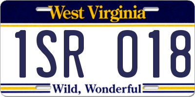 WV license plate 1SR018