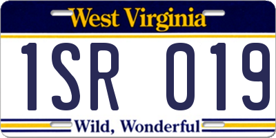WV license plate 1SR019