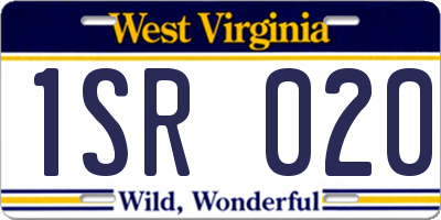 WV license plate 1SR020