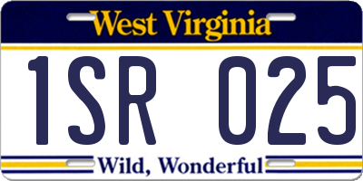 WV license plate 1SR025