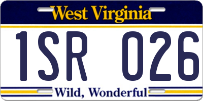 WV license plate 1SR026