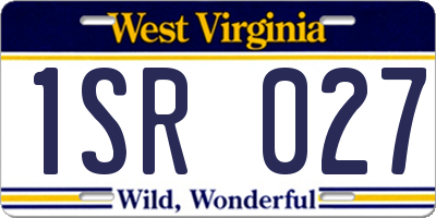 WV license plate 1SR027