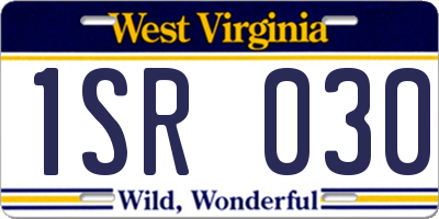 WV license plate 1SR030
