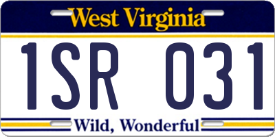 WV license plate 1SR031