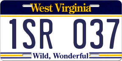 WV license plate 1SR037