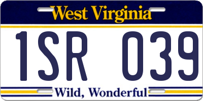 WV license plate 1SR039