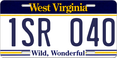 WV license plate 1SR040