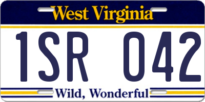 WV license plate 1SR042