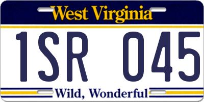 WV license plate 1SR045