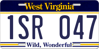 WV license plate 1SR047
