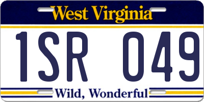 WV license plate 1SR049