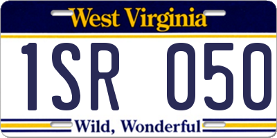 WV license plate 1SR050