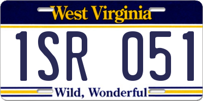 WV license plate 1SR051
