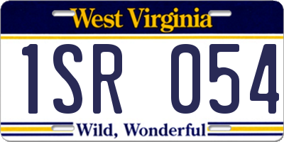 WV license plate 1SR054
