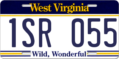 WV license plate 1SR055