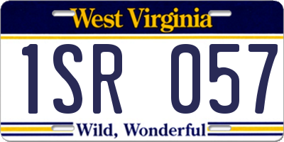WV license plate 1SR057