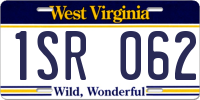 WV license plate 1SR062