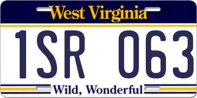 WV license plate 1SR063
