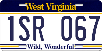WV license plate 1SR067