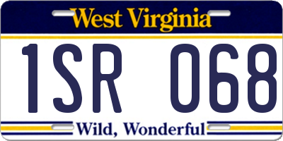 WV license plate 1SR068