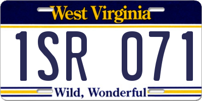 WV license plate 1SR071
