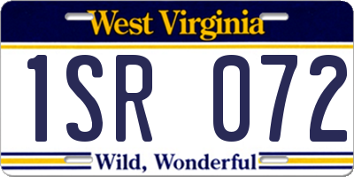 WV license plate 1SR072