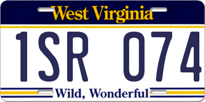 WV license plate 1SR074