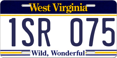WV license plate 1SR075